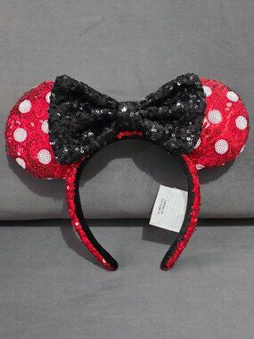 Minnie Mouse Polka Dot Sequined Ears Headband